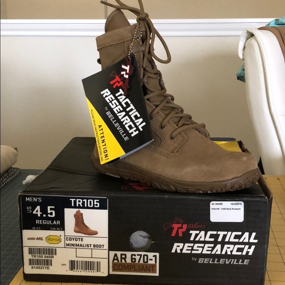 Coyote minimalist Tactical boots by Belleville